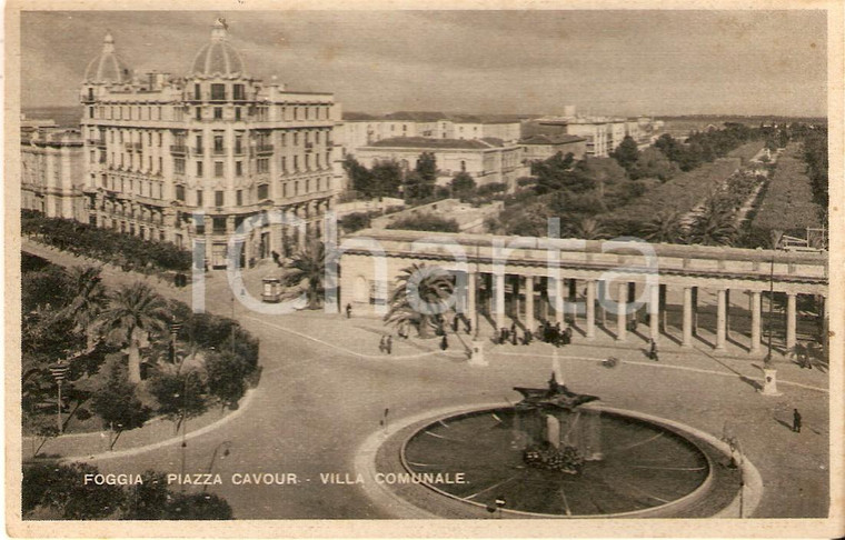 1950 ca FOGGIA Piazza Cavour e Villa Comunale *Cartolina FP NV