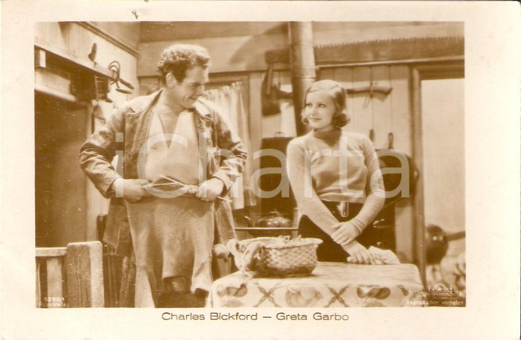 1925 ca CINEMA Charles BICKFORD Greta GARBO in una scena del film *Cartolina FP