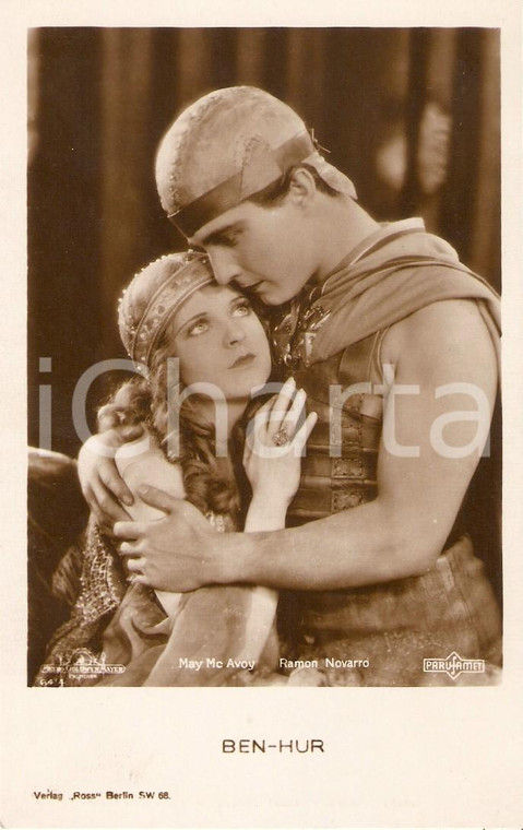 1926 BEN HUR Abbraccio tra May McAVOY e Ramon NOVARRO *Cartolina FP NV