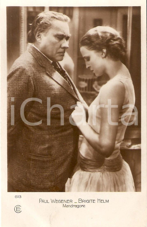 1928 MANDRAGORE Paul WEGENER Brigitte HELM Movie by Henrik GALEEN *Cartolina FP