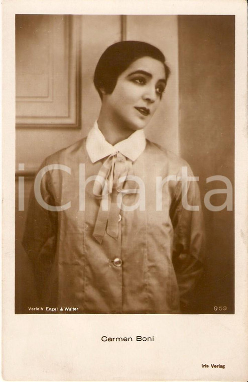 1925 ca CINEMA Carmen BONI con grembiule da scolaretta *Cartolina FP NV