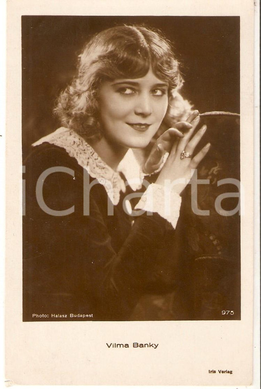 1927 CINEMA Actress Vilma BANKY Portrait *Cartolina FP VG