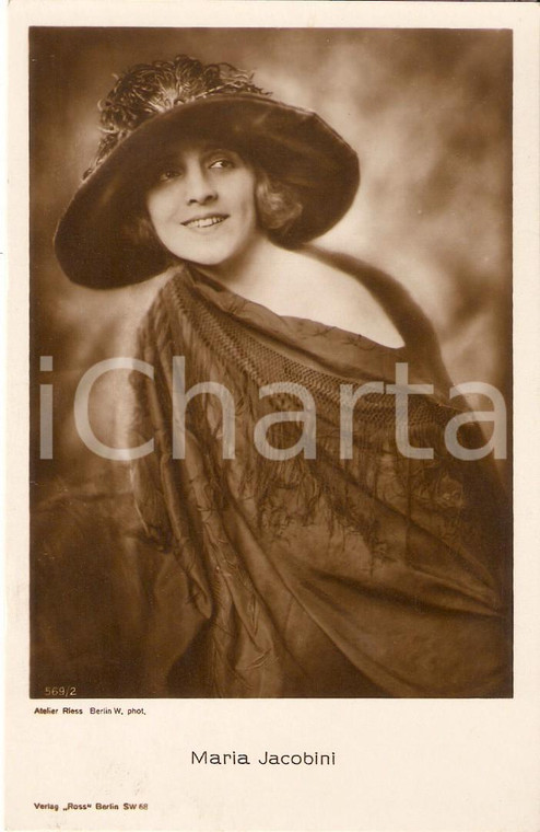 1925 ca CINEMA Attrice Maria JACOBINI indossa un cappello *Cartolina FP NV
