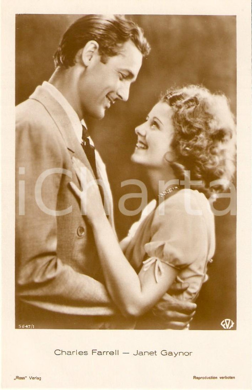 1925 ca CINEMA Charles FARRELL e Janet GAYNOR *Cartolina FP NV