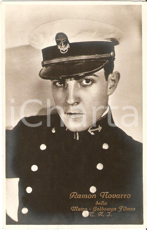 1935 ca CINEMA Attore Ramon NOVARRO in divisa della Marina Cartolina FP NV