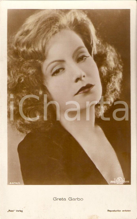 1930 ca CINEMA Ritratto dell'attrice Greta GARBO *Cartolina FP NV