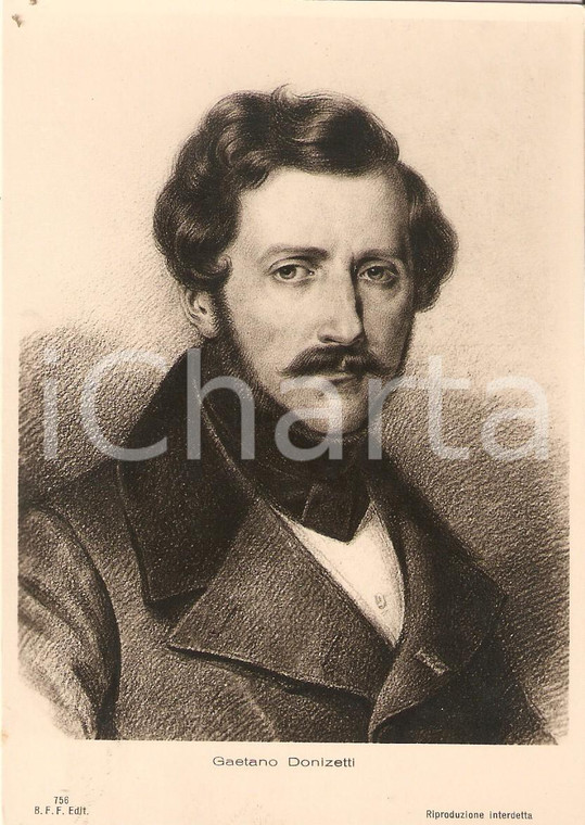 1940 ca MUSICA Ritratto di Gaetano DONIZETTI Compositore *Cartolina FG NV