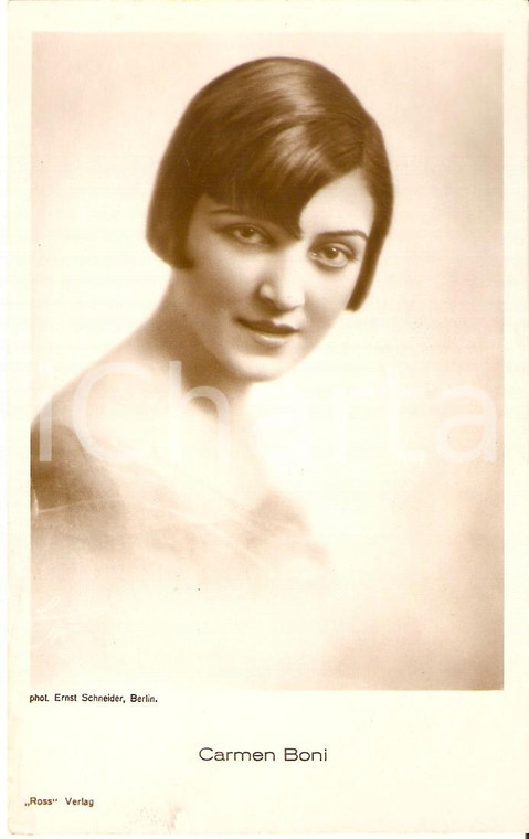 1925 ca CINEMA Carmen BONI Ritratto dell'attrice *Cartolina FP NV