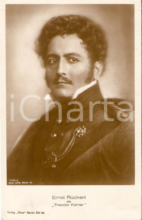 1927 CINEMA Ernst RUCKERT interpreta il poeta Theodor KORNER *Cartolina FP NV