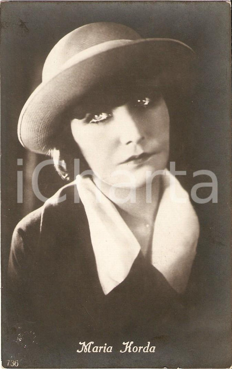 1925 ca CINEMA Attrice Maria CORDA Ritratto con cappello *Cartolina FP NV