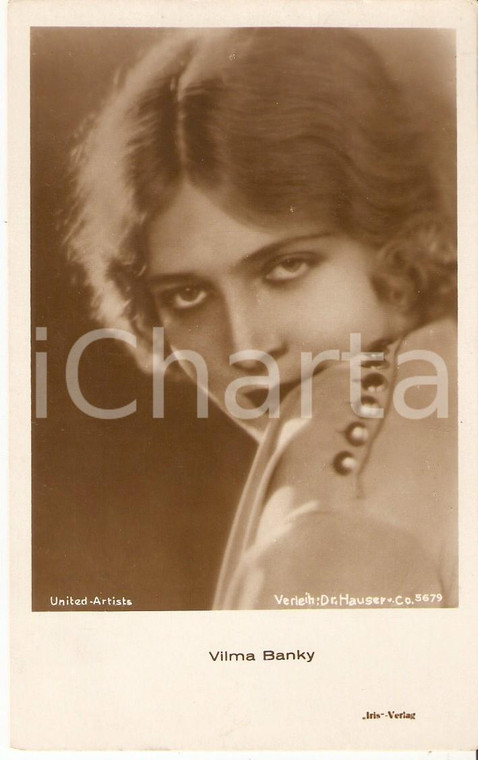 1925 ca CINEMA Vilma BANKY con sguardo seducente *Cartolina FP NV