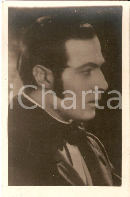 1927 CINEMA Ritratto Rodolfo VALENTINO Attore *Cartolina FP VG