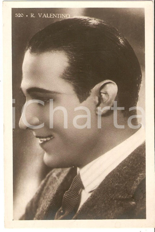 1950 ca CINEMA Rodolfo VALENTINO Ritratto con cravatta *Cartolina FP NV