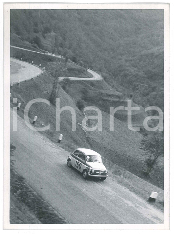 1965 ca RALLY Fiat 500 affronta i tornanti JOLLY CLUB *Foto 18x13 cm