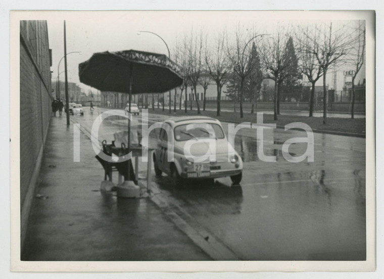 1960 ca MILANO SANREMO Trofeo Davide CAMPARI Fiat 500 ombrellone JOLLY CLUB