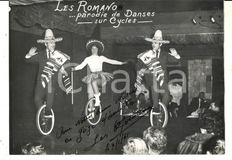 1961 FRANCE CIRCUS Les ROMANO Parodie danses sur cycles *Foto con AUTOGRAFO
