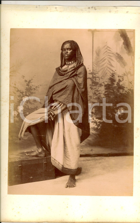 1890 ca AOI ETIOPIA ITALIANA Ritratto di donna in abito tradizionale *Foto 25x34