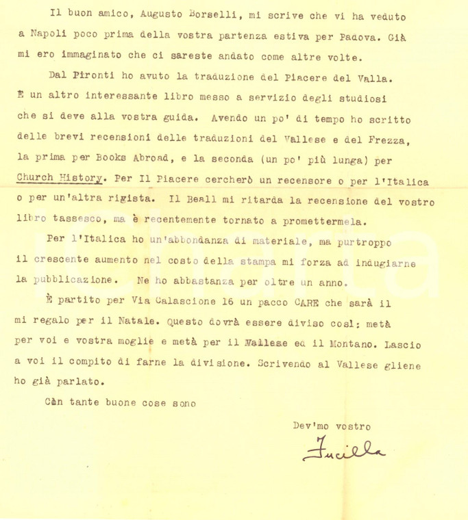 1947 EVANSTON Joseph FUCILLA e i costi per la pubblicazione delle riviste 