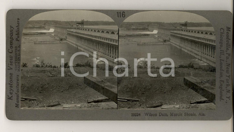 1930 ca MUSCLE SHOALS (ALABAMA, USA) Wilson Dam *Stereoview KEYSTONE