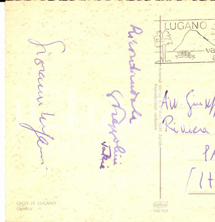 1971 GANDRIA (CH)  Cartolina Giuseppe PREZZOLINI a un amico - Autografo