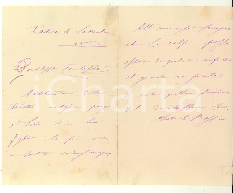 1888 PADOVA Condoglianze Edoardo BASSINI a una nobildonna *Autografo