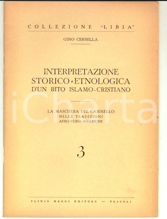 1953 TRIPOLI Gino CERBELLA Interpretazione storico-etnologica d'un rito 