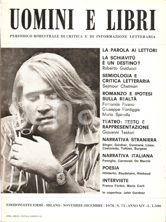 1978 UOMINI E LIBRI n. 71 Seymour CHATMAN sulla semiologia *Rivista 21x29 cm