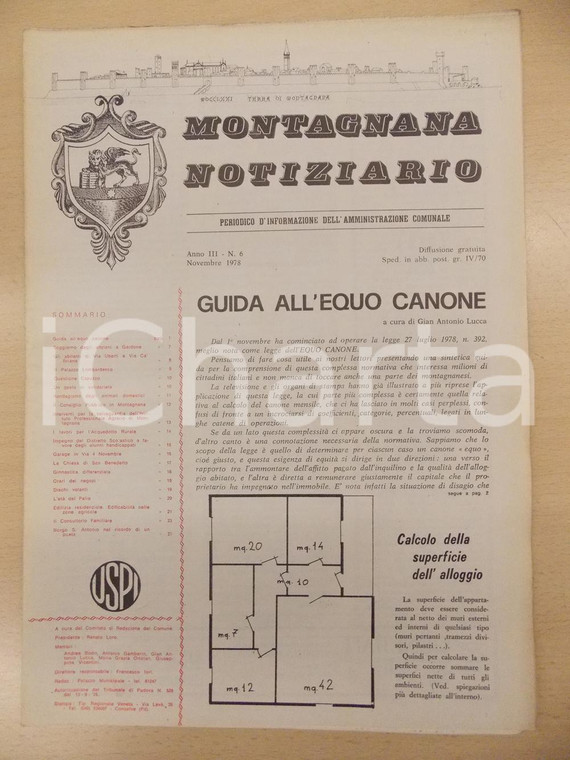 1978 MONTAGNANA NOTIZIARIO Restauro di Palazzo Lombardesco *Anno III n.6