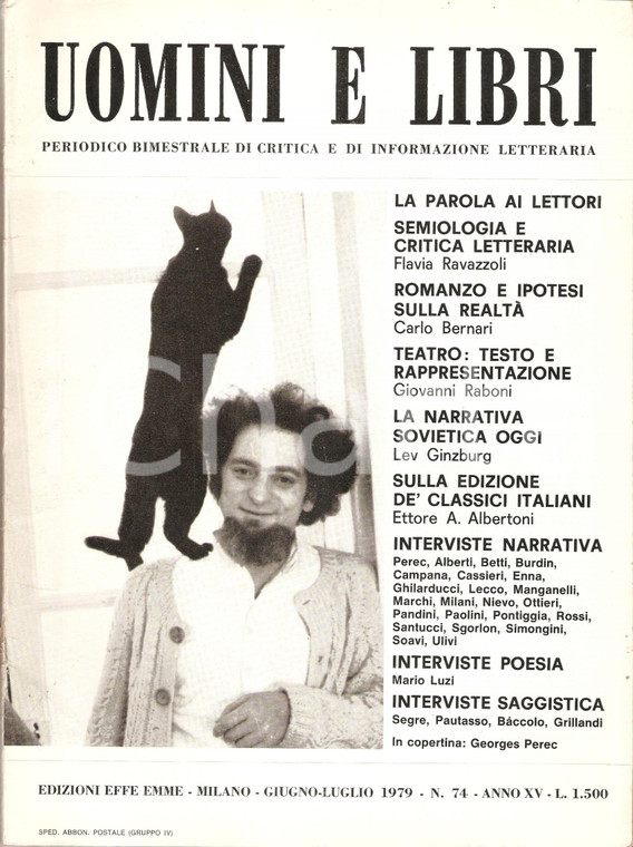 1979 UOMINI E LIBRI n.74 Intervista a Georges PEREC *Rivista Edizioni EFFE EMME