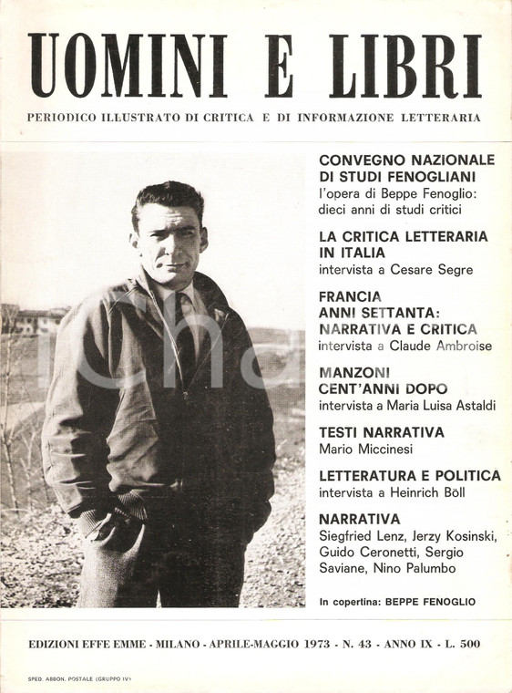 1973 UOMINI E LIBRI n.43 Convegno studi fenogliani - Beppe FENOGLIO *Rivista