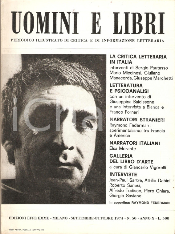 1974 UOMINI E LIBRI n.50 Intervista a Bianca e Franco FORNARI *Rivista EFFE EMME