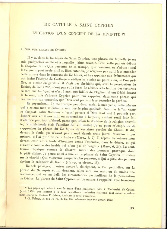 1959 N. I. HERESCU De Catulle à Saint Cyprien *Estratto rivista ORPHEUS