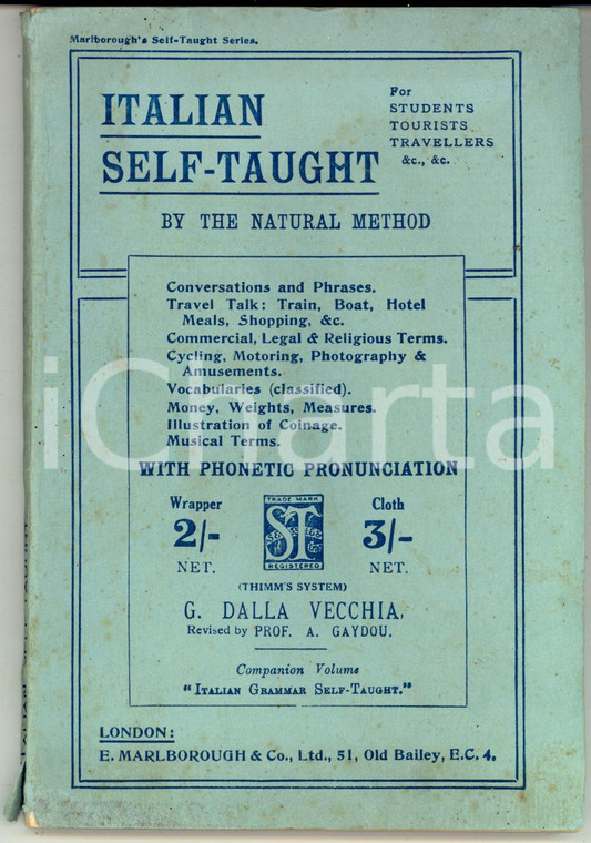 1914 G. DALLA VECCHIA Italian self-taught by the natural method *E. MARLBOROUGH