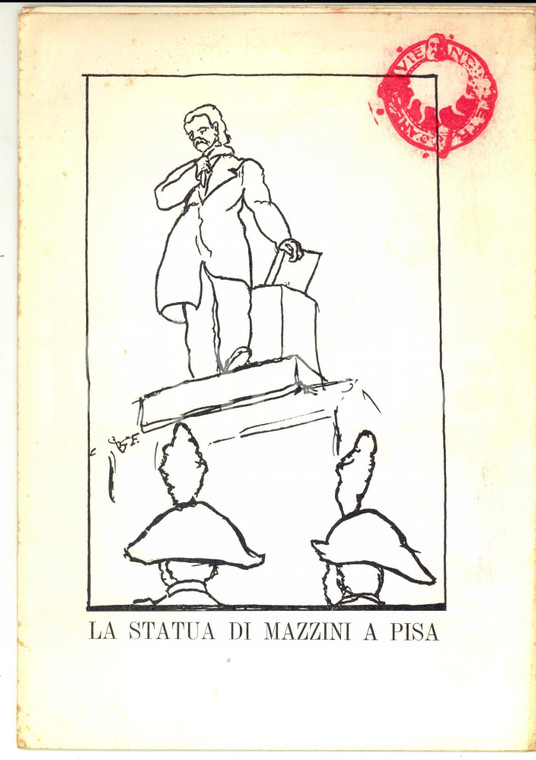 1972 Bruno FATTORI La statua di Mazzini a Pisa - Brochure poesia 4 pp.