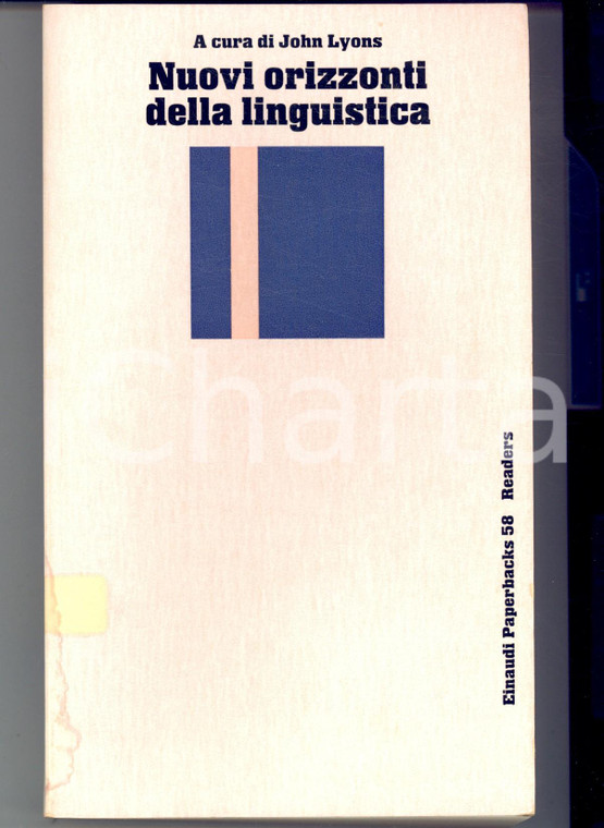 1975 John LYONS Nuovi orizzonti della linguistica *EINAUDI Paperbacks n° 58