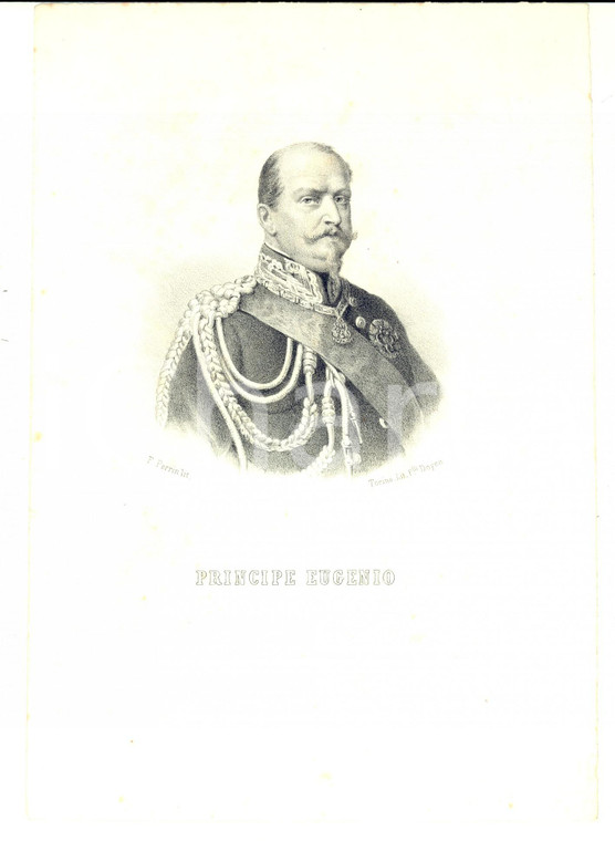 1850 ca TORINO Principe Eugenio di Savoia-Carignano *Lit. DOYEN Inc. PERRIN