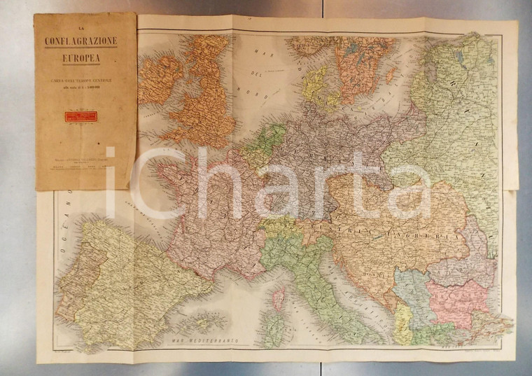 1911 La conflagrazione europea - Carta dell'Europa centrale *Mappa 70x50 cm 
