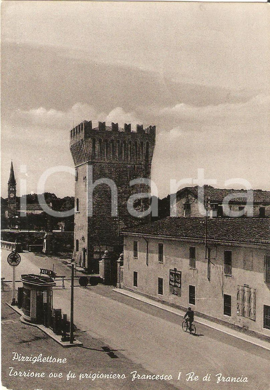 1956 PIZZIGHETTONE (CR) Panorama con il Torrione - Manifesto ELAH *Cartolina FG