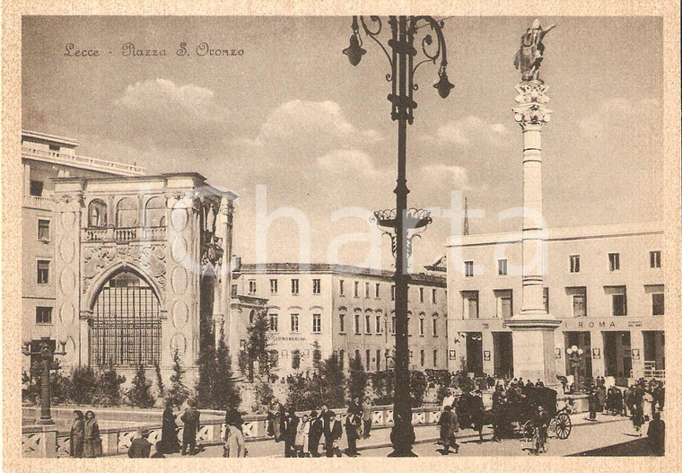 1935 ca LECCE Panorama di Piazza Sant'Oronzo *Cartolina FG NV 