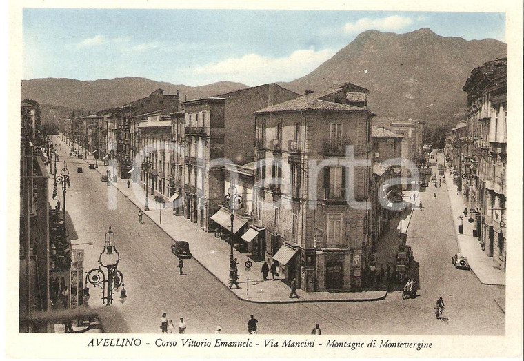 1955 ca AVELLINO Bivio tra Corso Vittorio Emanuele e via Mancini Cartolina FG NV 
