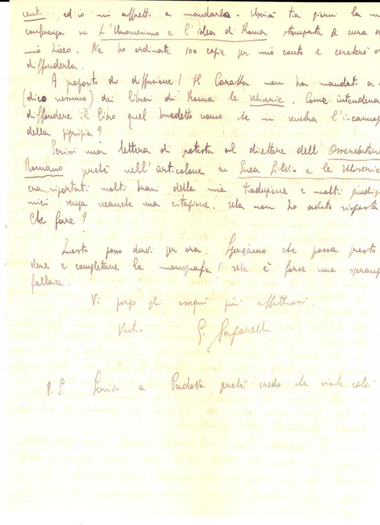 1943 SESSA AURUNCA Gioacchino PAPARELLI e gli studi sotto le bombe *Autografo 