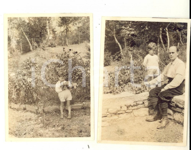 1926 VALGANNA Villaggio Alpino  - Padre e figlio in gita *Lotto 2 foto 6x9 cm