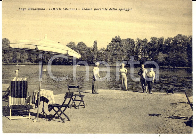 1959 LIMITO DI PIOLTELLO (MI) Lago MALASPINA - Spiaggia *Cartolina ANIMATA FG NV