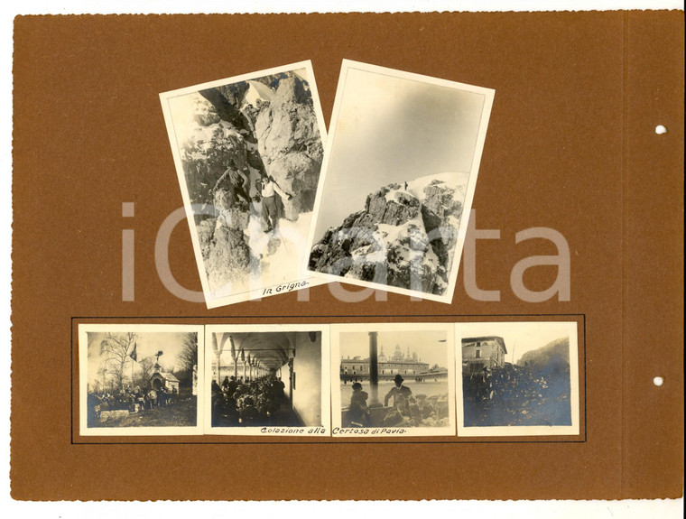 1923 GRIGNETTA - Certosa PAVIA - VALGANNA Congressisti TOURING CLUB Collage foto
