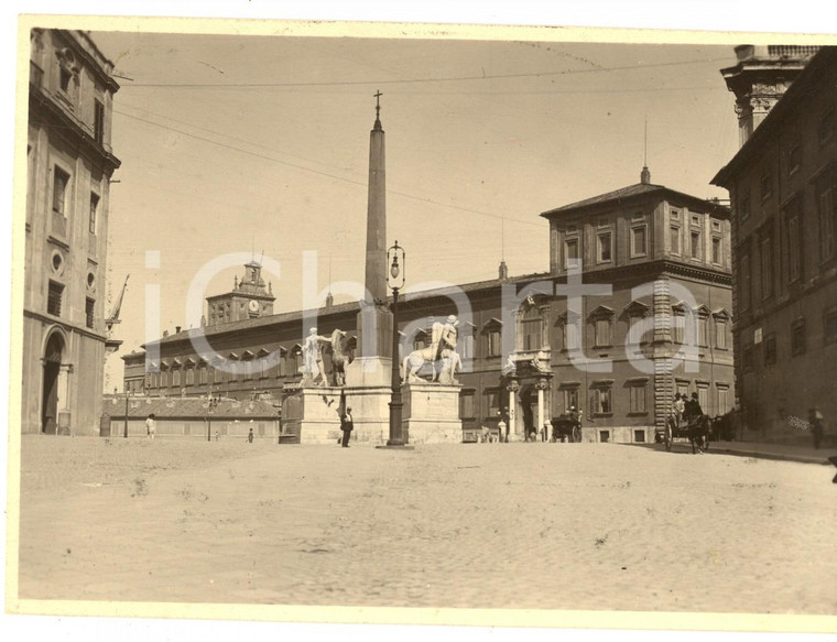 1921 ROMA Piazza del Quirinale e Fontana dei Dioscuri *Foto VINTAGE ANIMATA