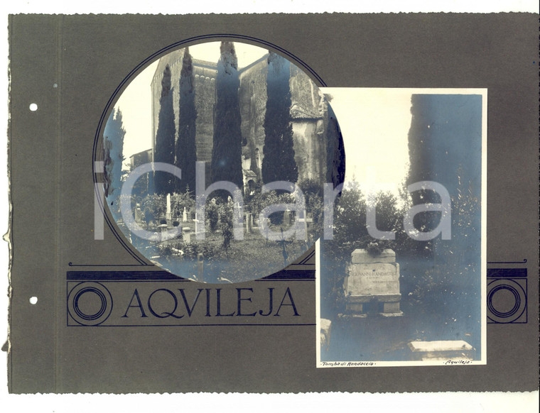 1920 AQUILEIA (UD) Cimitero degli Eroi - Tomba di RANDACCIO *Collage 2 foto