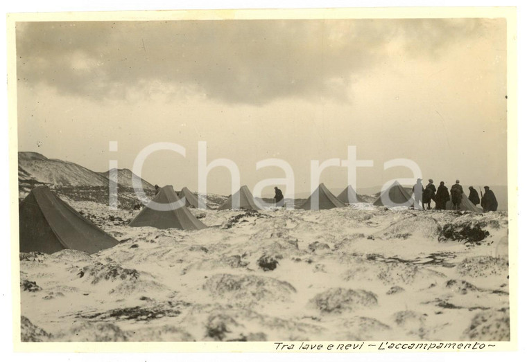 1922 SICILIA ETNA Accampamento gruppo C.A.I. Lombardia tra lave e nevi *Foto