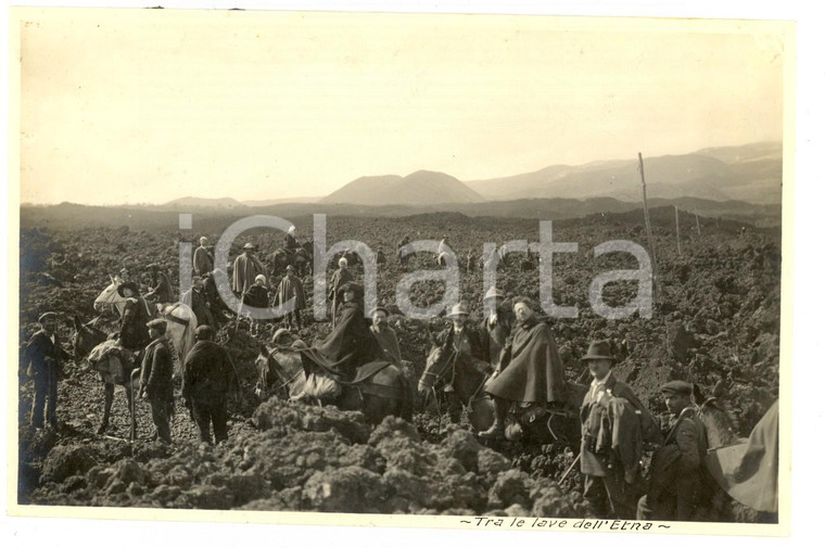 1922 SICILIA ETNA Gruppo C.A.I. Lombardia in escursione tra le lave *Foto 17x12