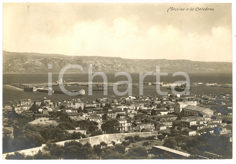 1922 MESSINA Veduta della città con lo Stretto *Fotografia VINTAGE 24x16 cm