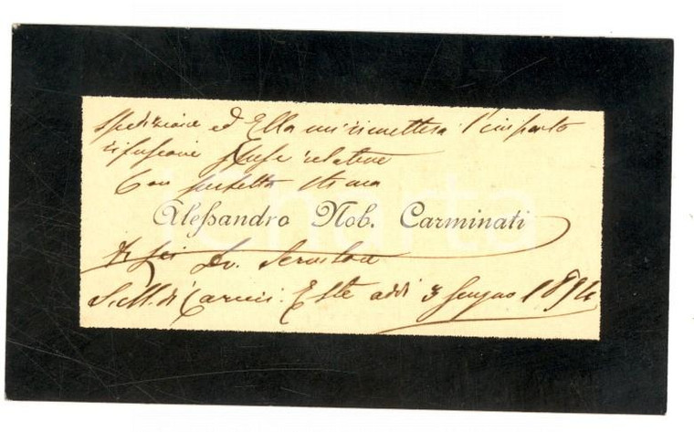 1894 ESTE Nobile Alessandro CARMINATI - Biglietto da visita autografo